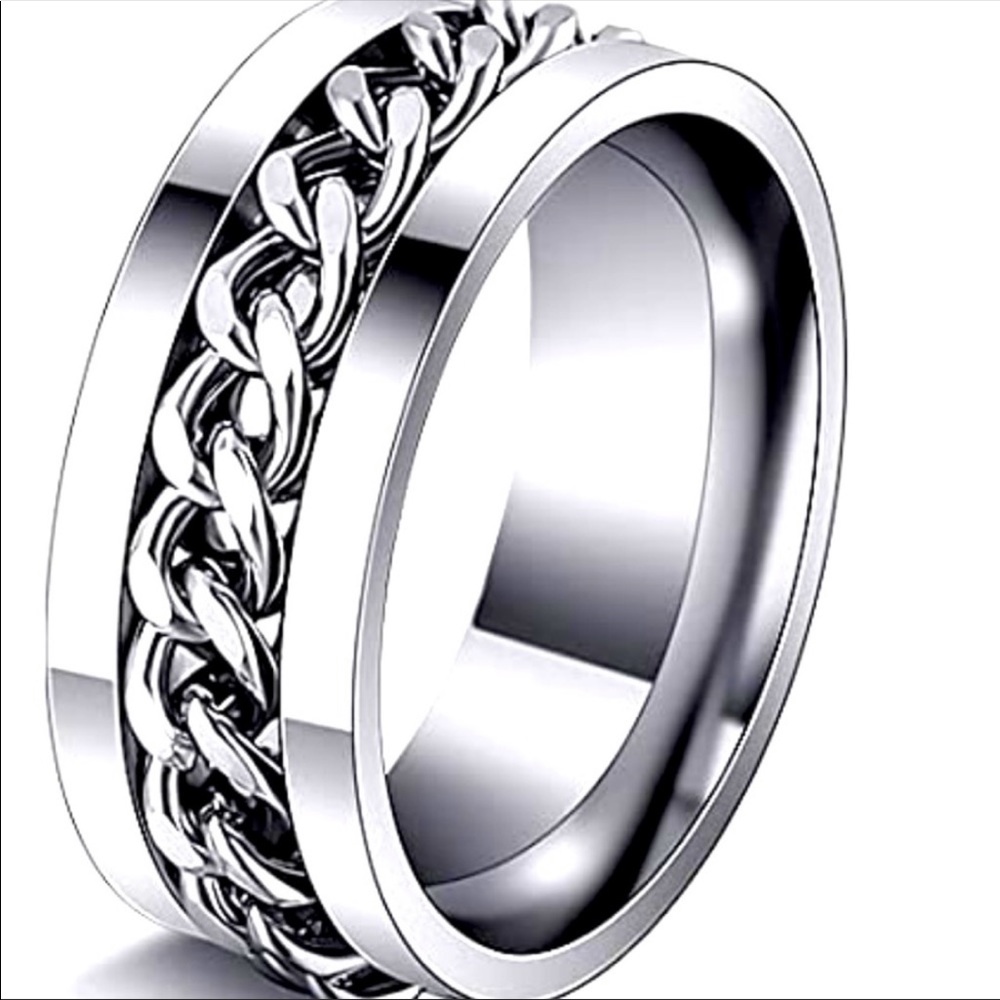 🦋3/$30🦋Unisex Stainless Steel Bottle Opener Fidget Spinner Ring Size 8